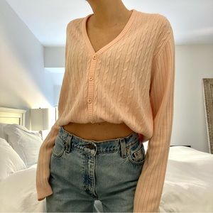 Burma Vintage Peach Cardigan Sweater Size 42